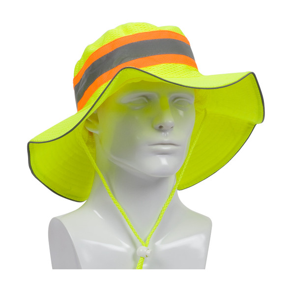 PIP Non-ANSI Hi Vis Yellow Mesh Ranger Hat 350-RANGER